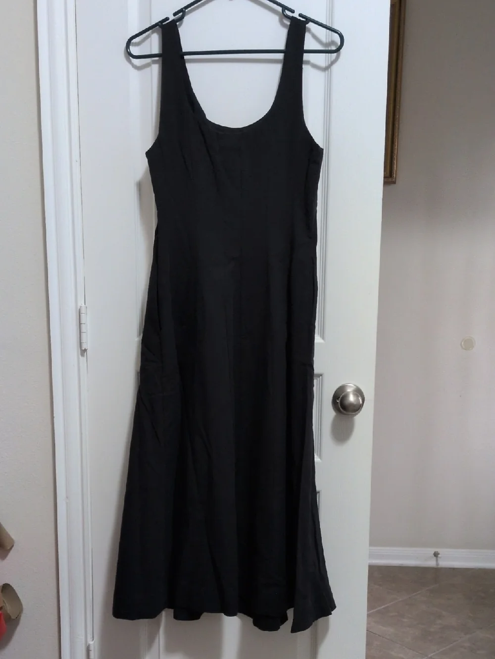 Corset A-line Midi Black Dress - Picture 5 of 8